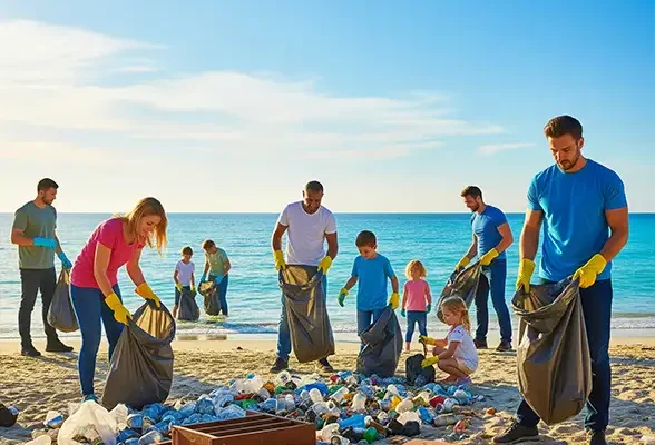 Kegiatan Bersih-Bersih Pantai oleh Komunitas Lokal